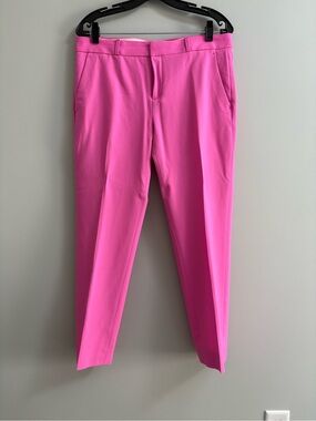 Banana Republic Bright Pink Cropped Straight-Leg Pants